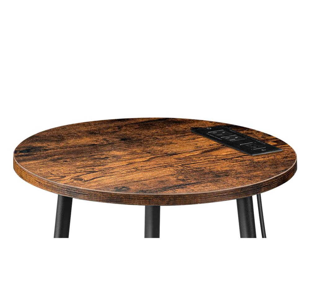 Amazon.com: HOOBRO Round End Table with Charging Station, 2-Tier